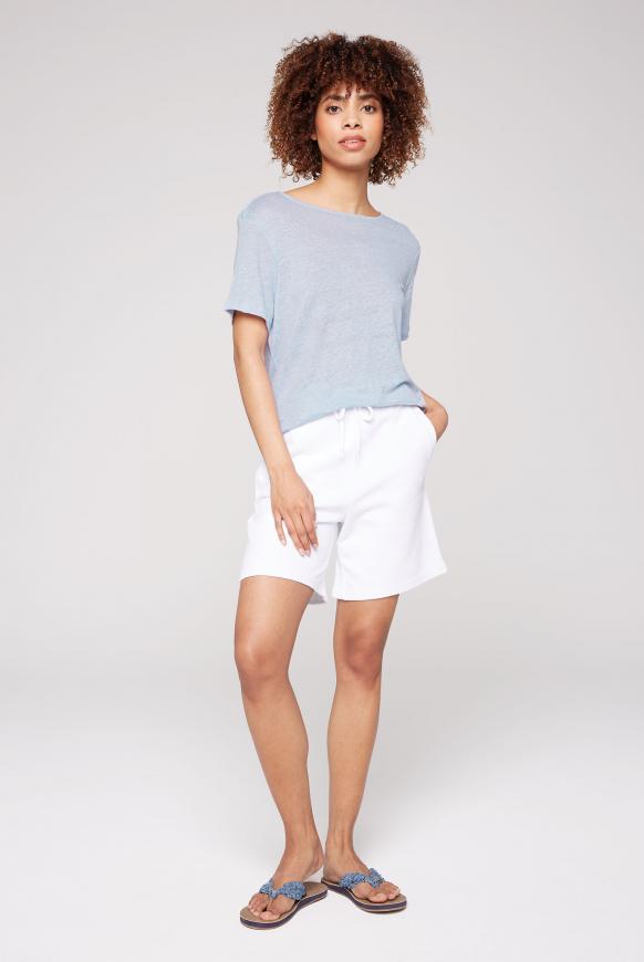 T-Shirt aus Leinen mit kleinem Label Print