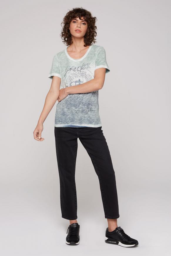 T-Shirt Dip Dye mit Glitter Print