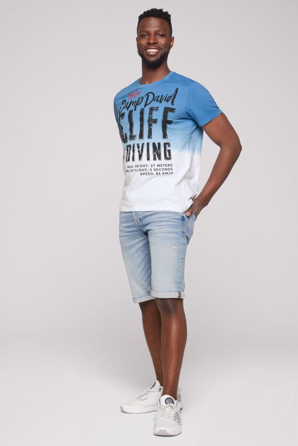 T-Shirt Dip Dye mit Label Print