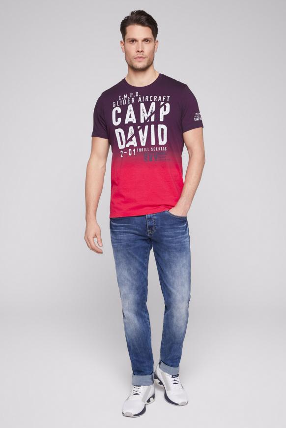T-Shirt Dip Dye mit Logo Prints