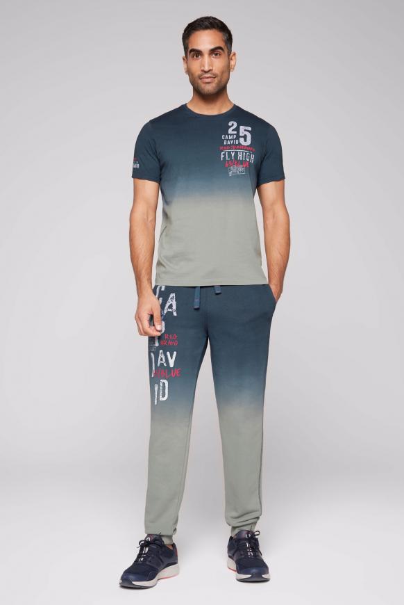 T-Shirt Dip Dye mit Logo Prints