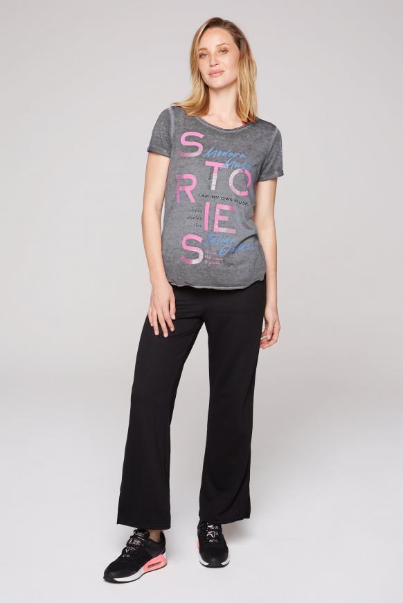 T-Shirt mit Ausbrenner-Effekten und Artwork