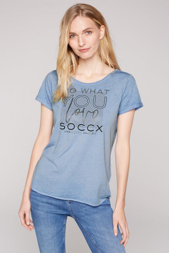 T-Shirt mit Ausbrenner-Effekten und Artwork