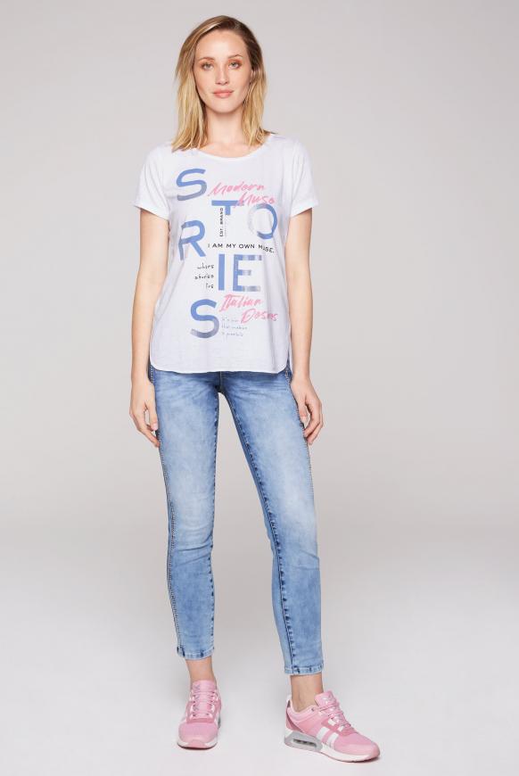 T-Shirt mit Ausbrenner-Effekten und Artwork