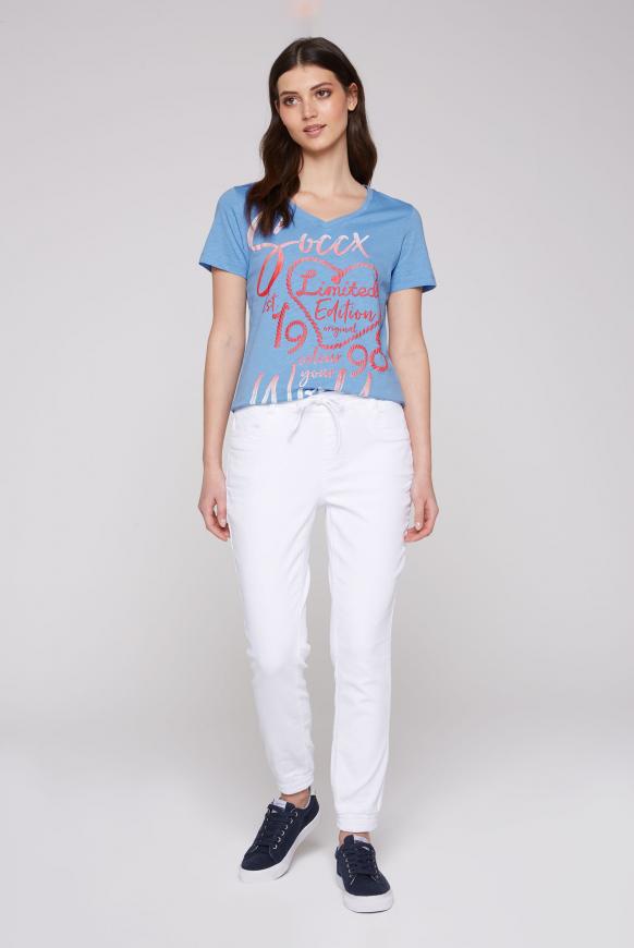 T-Shirt mit Glitter Puff Print