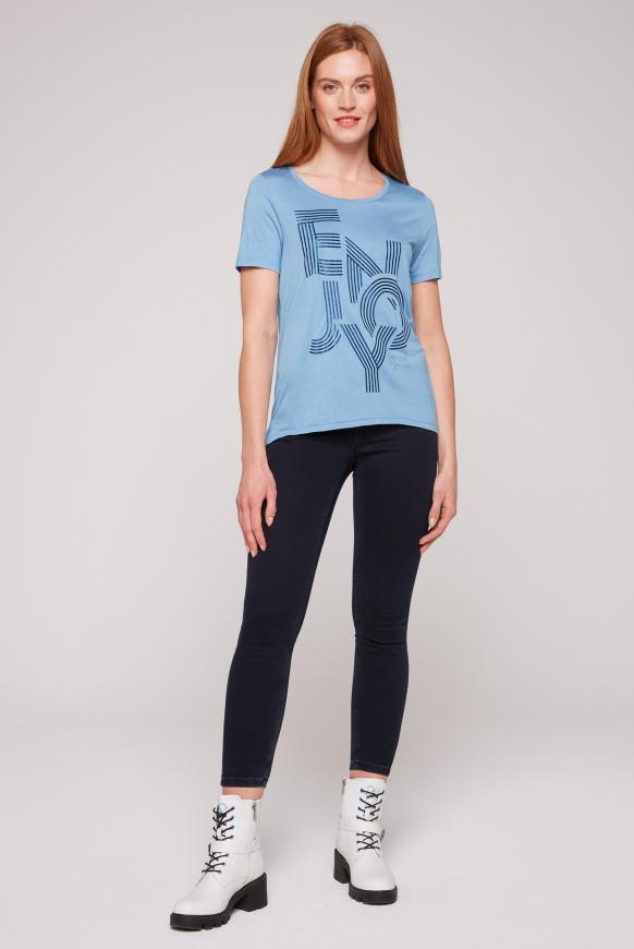 T-Shirt mit Glitter Wording Print
