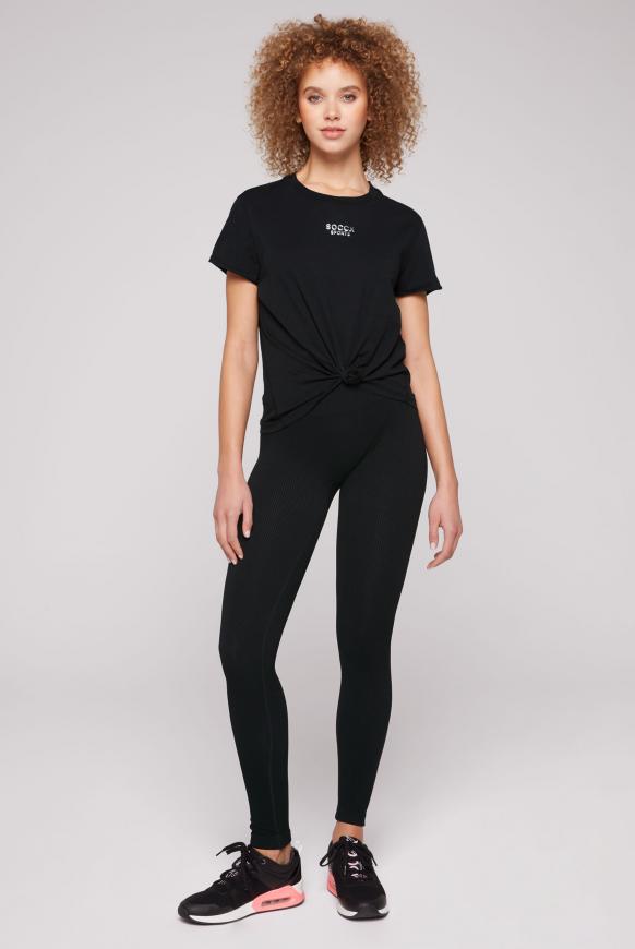 T-Shirt mit Knoten und Logo Print