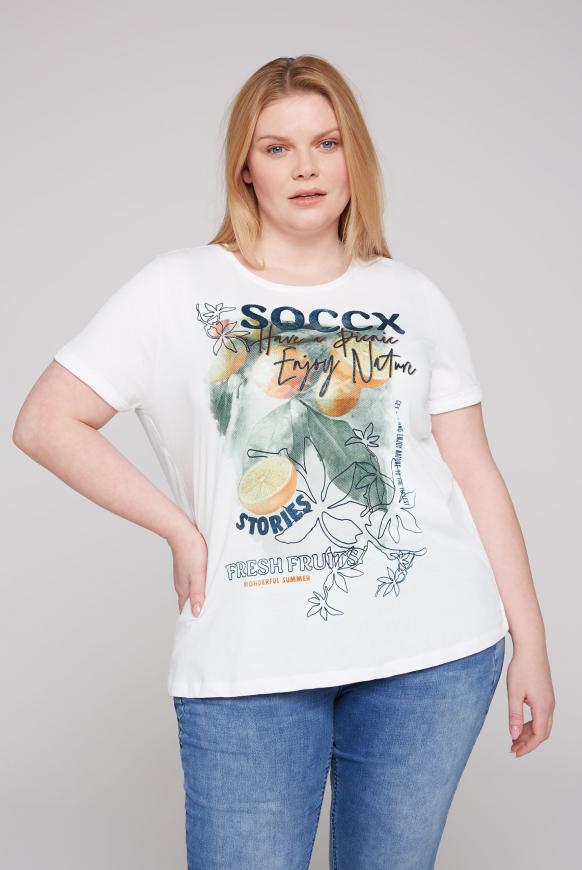 T-Shirt mit Label Print