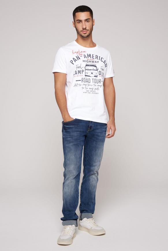 T-Shirt mit Label Prints und Stickereien