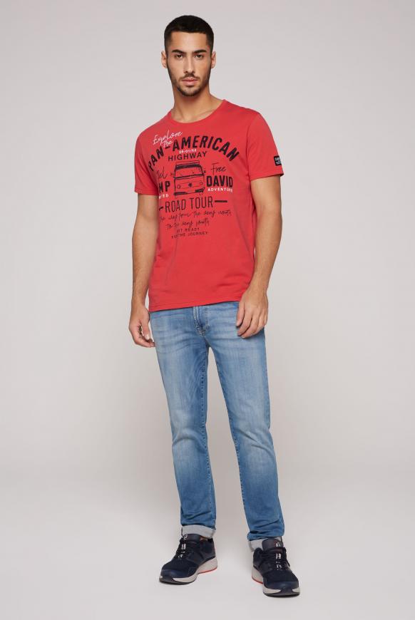 T-Shirt mit Label Prints und Stickereien