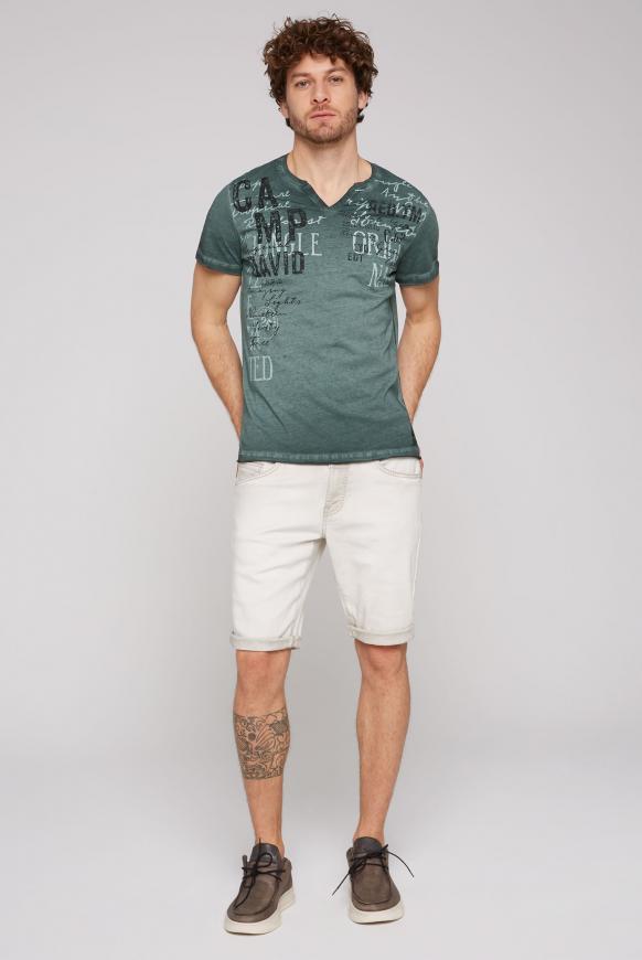 T-Shirt mit Used-Optik und Prints