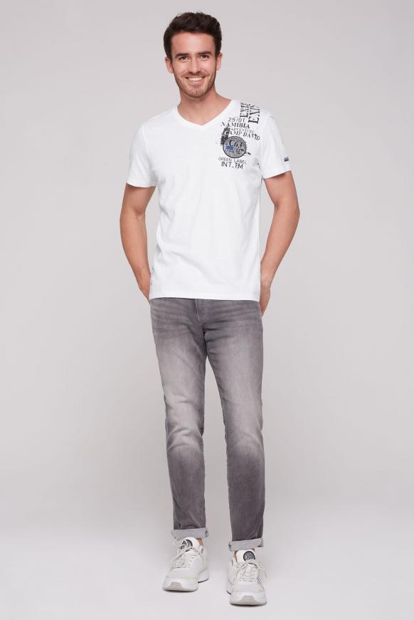 T-Shirt mit V-Neck und Artworks