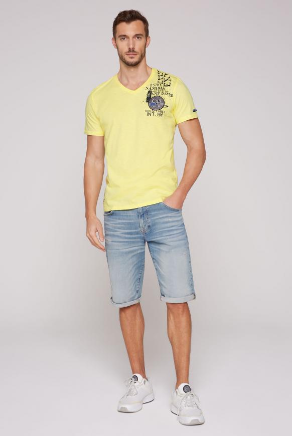 T-Shirt mit V-Neck und Artworks