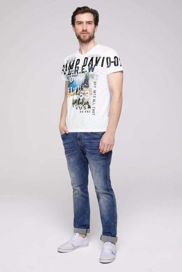 T-Shirt mit V-Neck und Photoprint