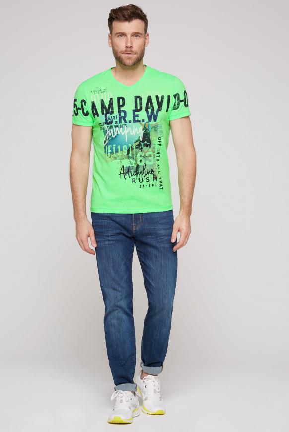 T-Shirt mit V-Neck und Photoprint