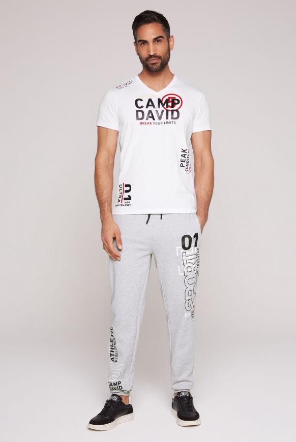 T-Shirt mit V-Neck und Rubber Prints