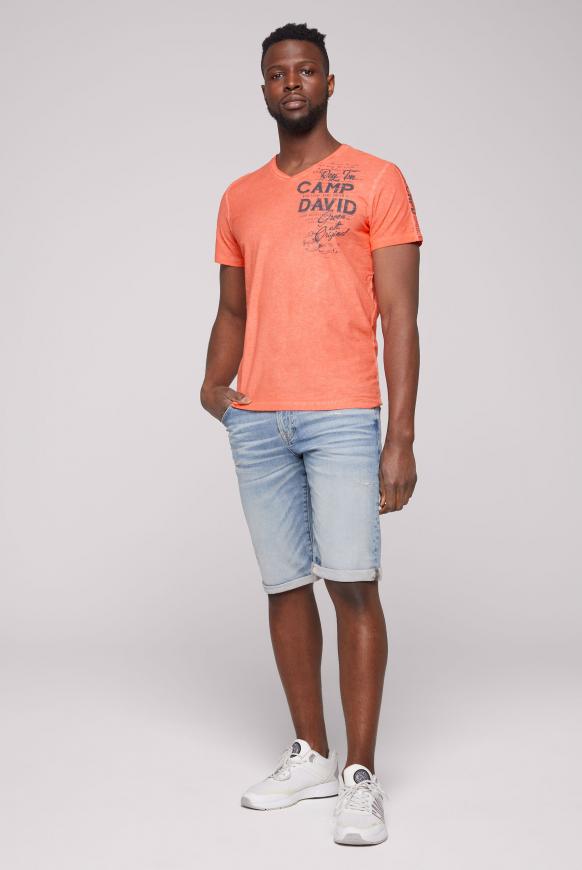 T-Shirt mit V-Neck und Schultertape