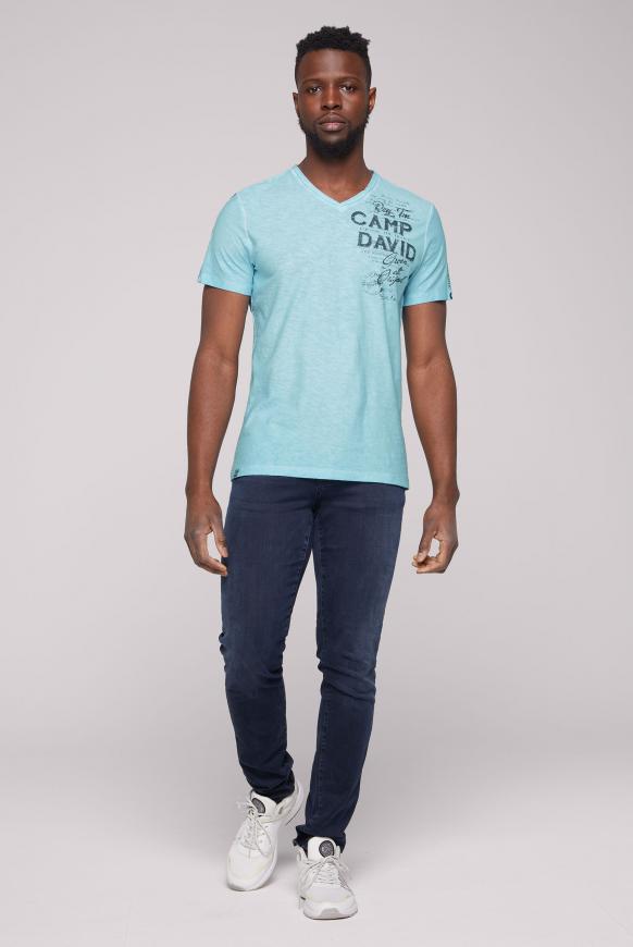 T-Shirt mit V-Neck und Schultertape