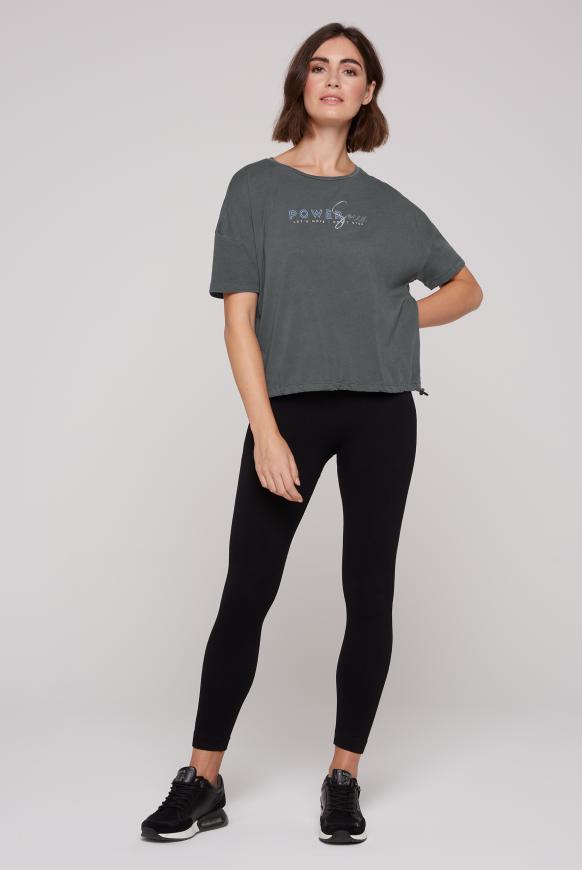 T-Shirt mit verstellbarem Gummizugsaum