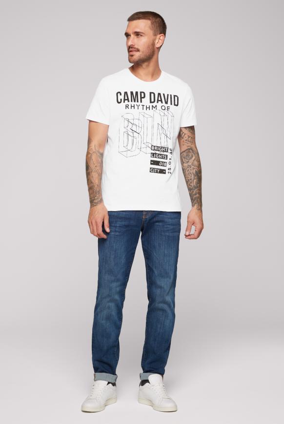 T-Shirt Rundhals mit Label Prints
