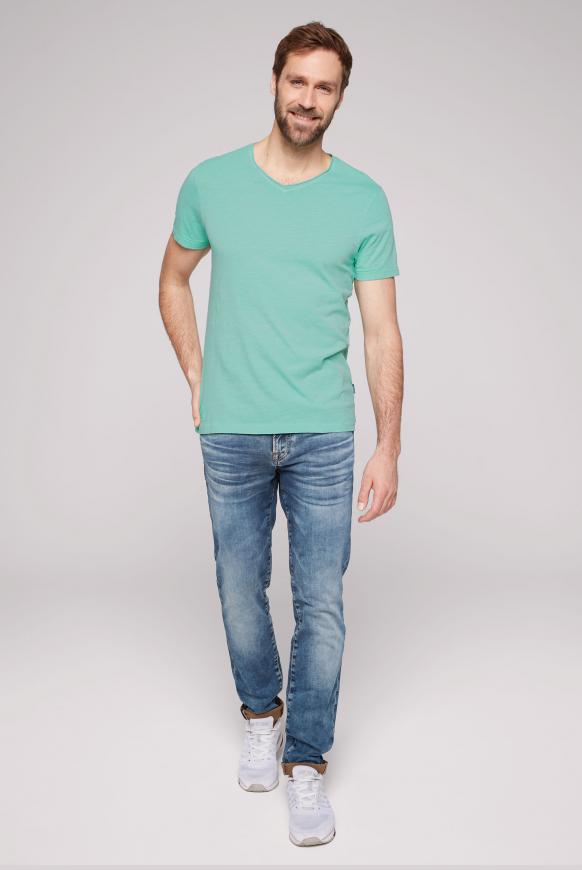 T-Shirt V-Neck mit Used Look