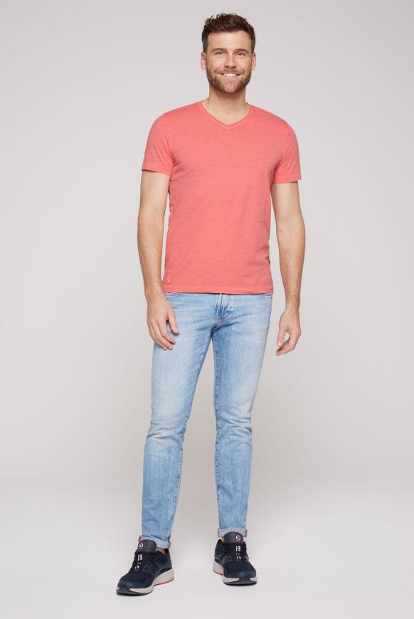 T-Shirt V-Neck mit Used Look