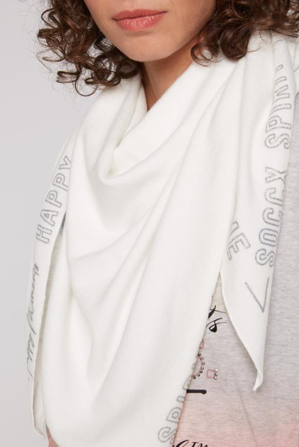 Triangle-Tuch aus Flauschstrick mit Print