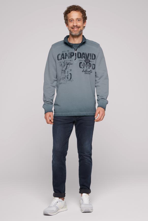 Troyer-Sweatshirt Oil Dyed mit Logo Design