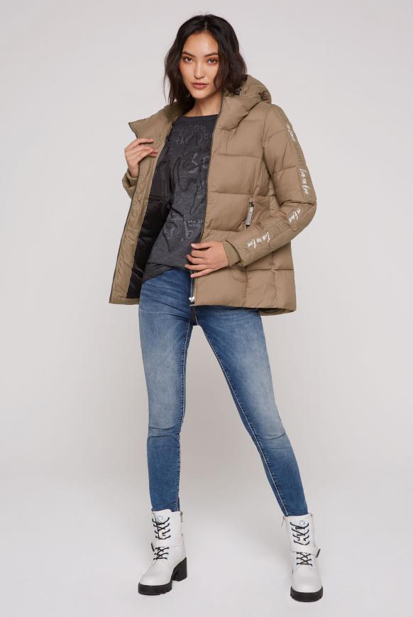 Winterjacke mit Kapuze und Logo-Tapes