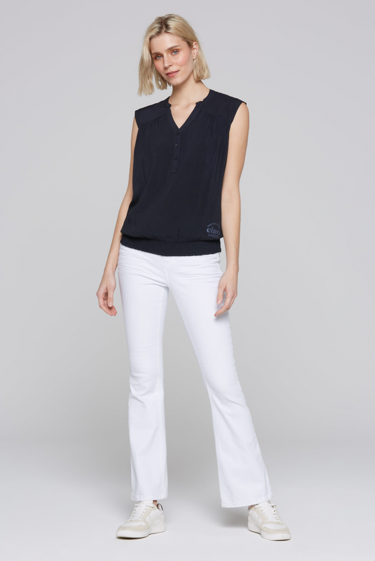 Ärmellose Bluse mit Rücken-Artwork