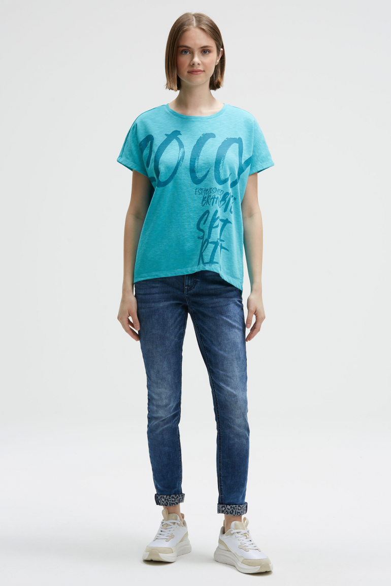 Ärmelloses Oversized Shirt mit Label Print