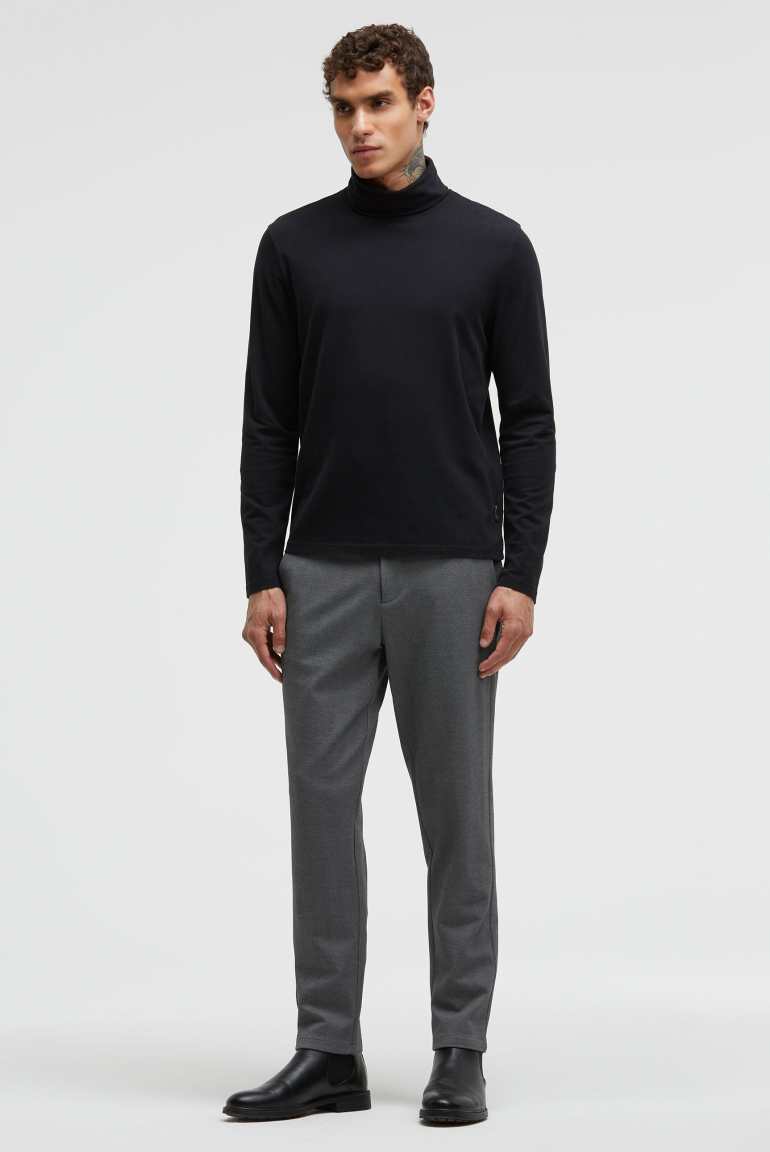 Anzughose aus Interlock mit Herringbonemuster