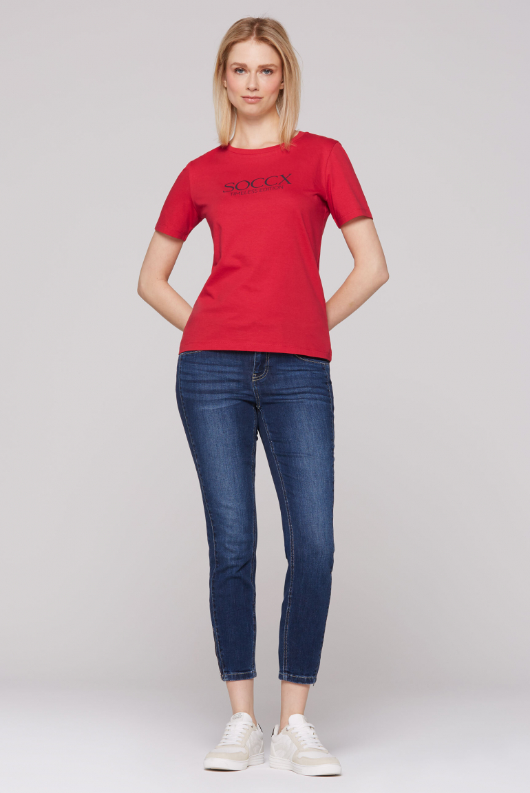 Basic T-Shirt mit Logo Print