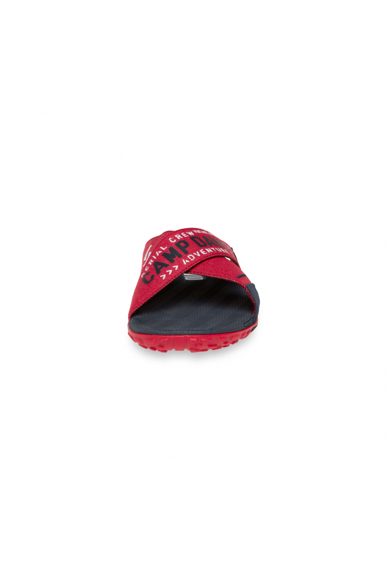 Beach Slipper mit Canvas-Riemen und Logo