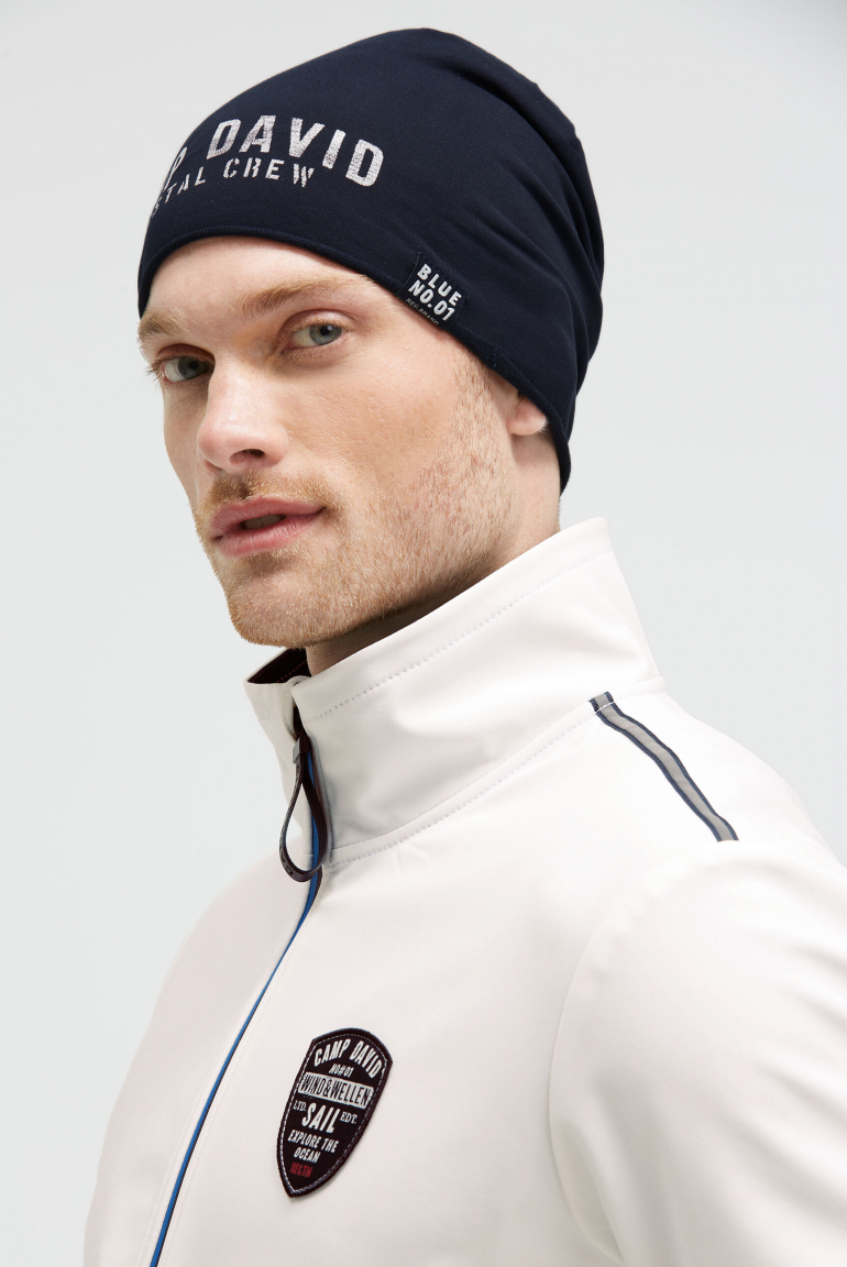 Beanie aus Jersey mit Logo Print