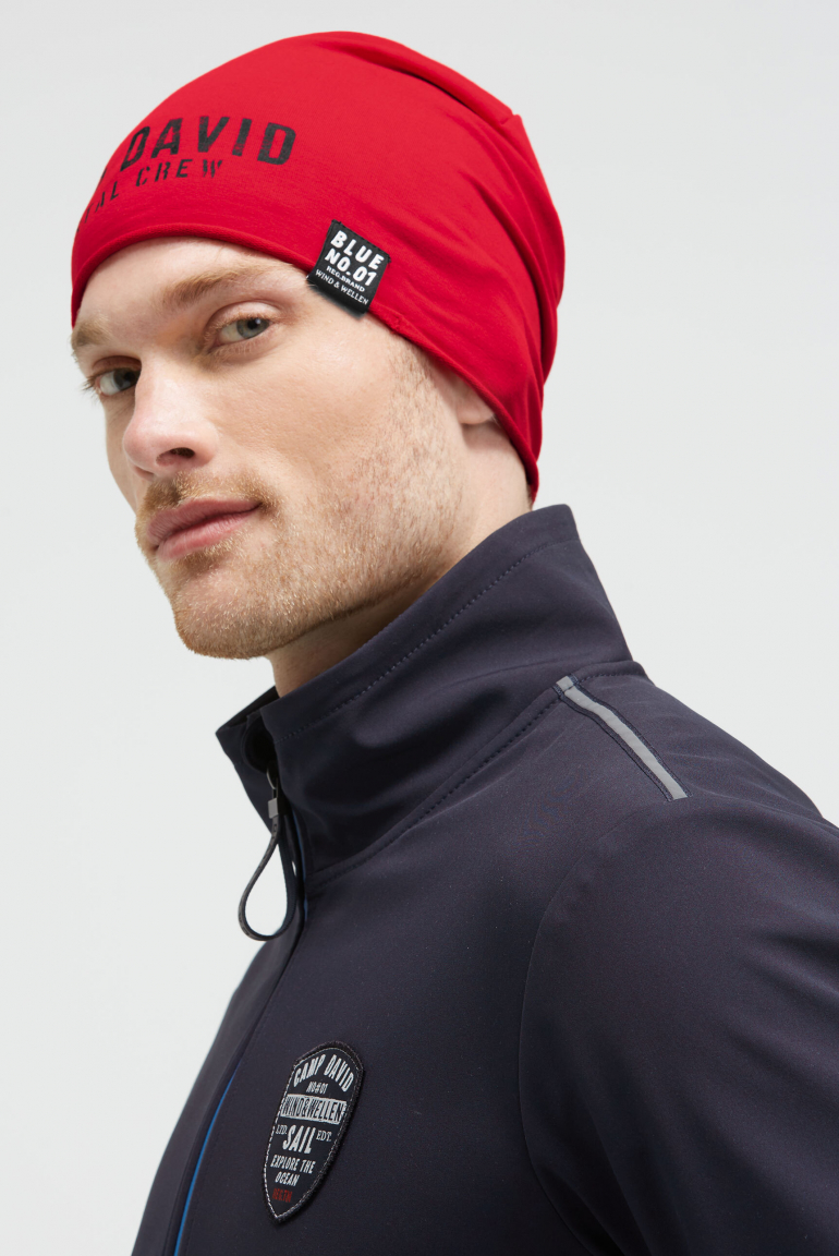 Beanie aus Jersey mit Logo Print