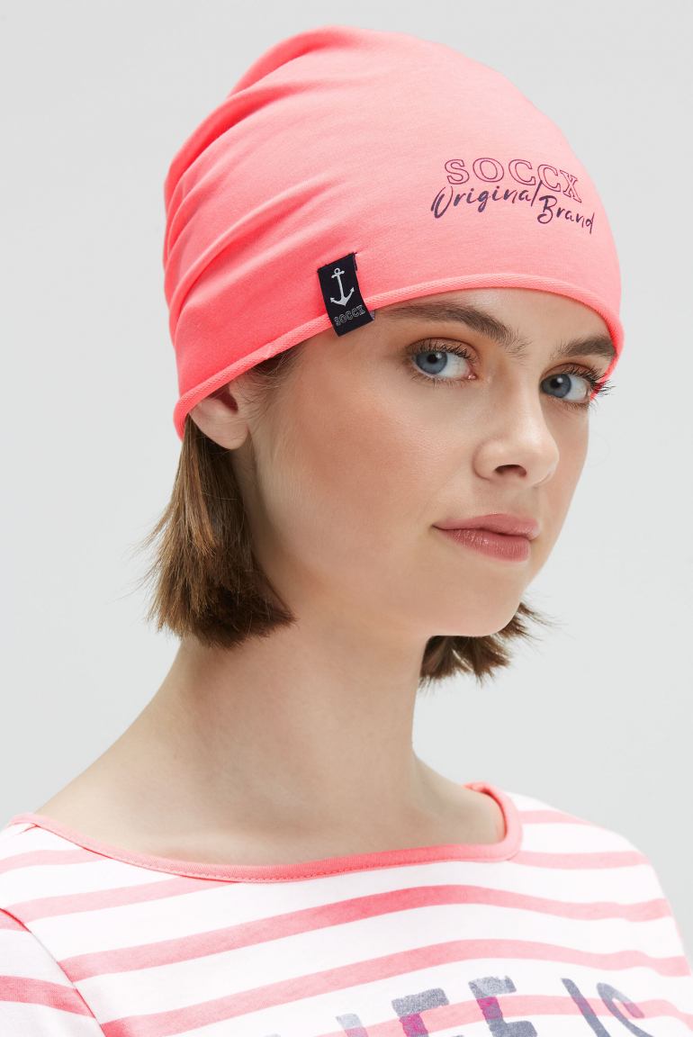Beanie aus Jersey mit Logo Print