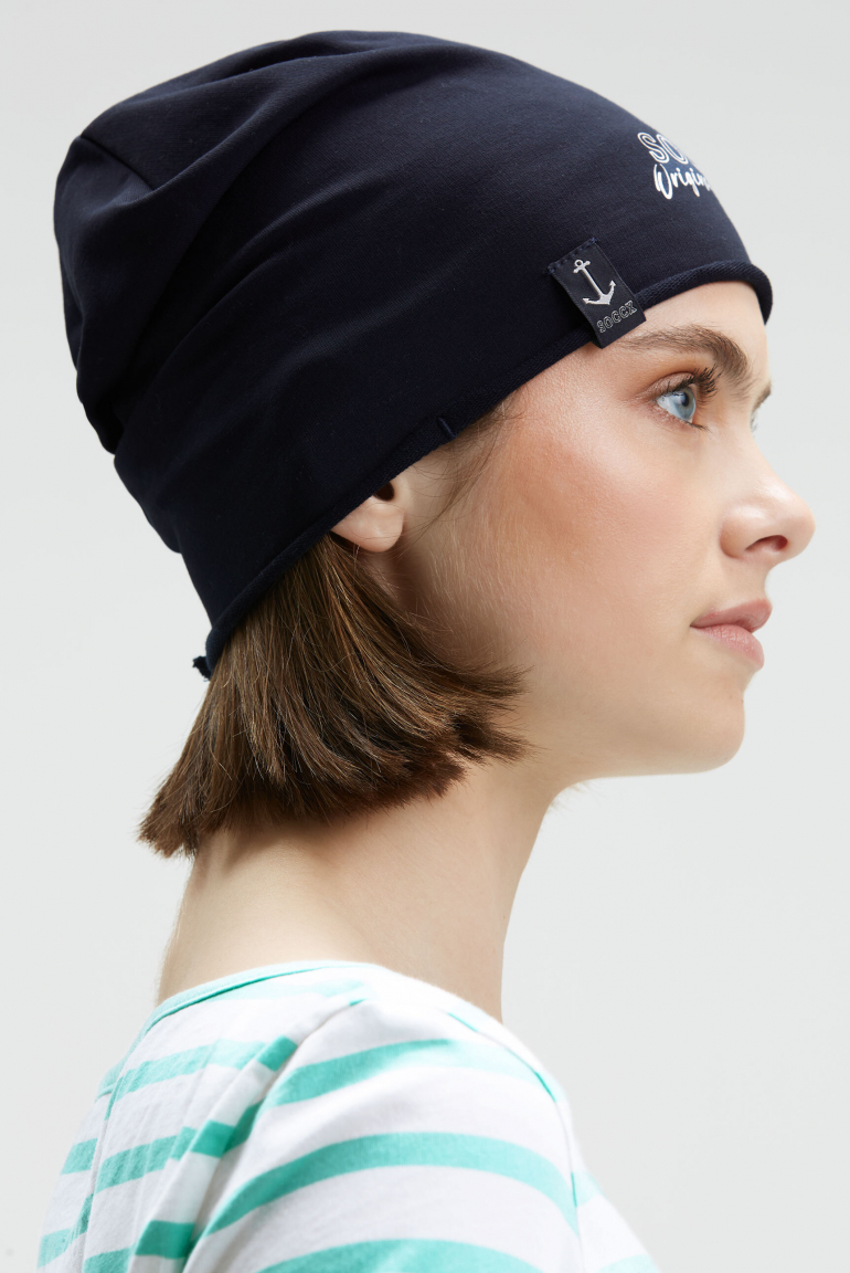 Beanie aus Jersey mit Logo Print