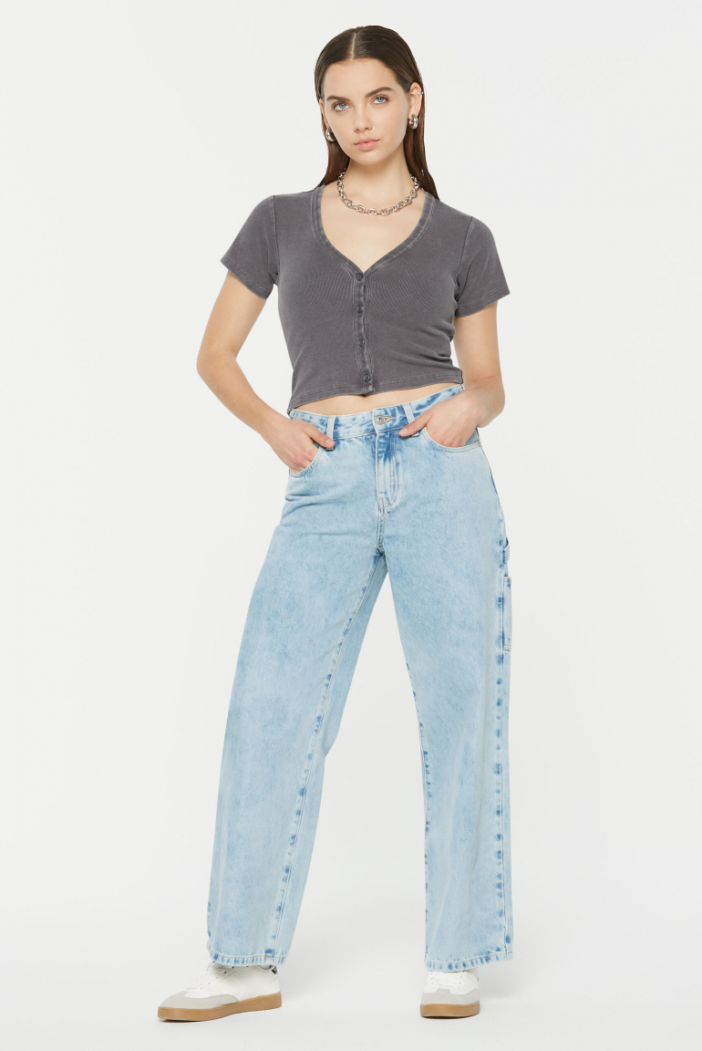 CLE-O Cropped Rib Cardigan