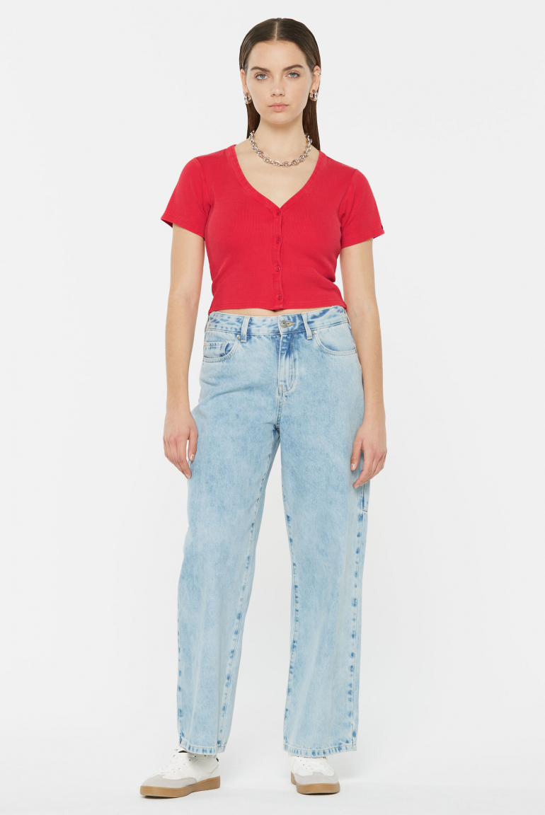 CLE-O Cropped Rib Cardigan