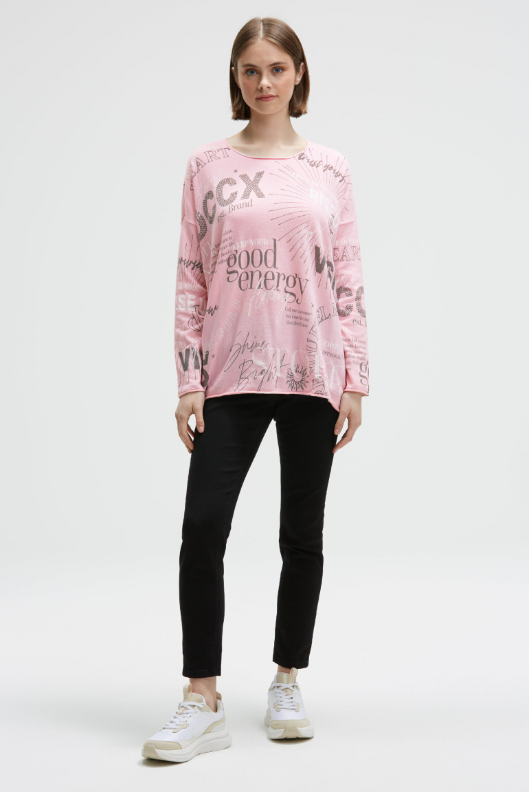 Feinstrickpullover mit All Over Print