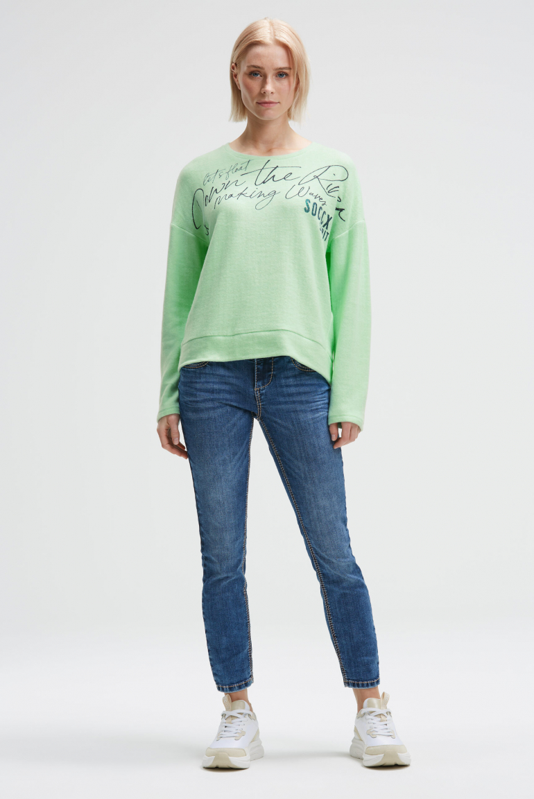 Flauschpullover mit Wording Print
