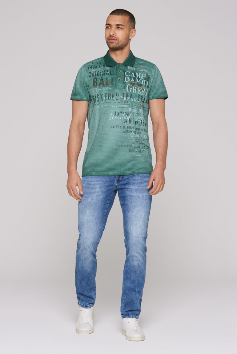 Gestreiftes Polo mit Prints und Stickereien