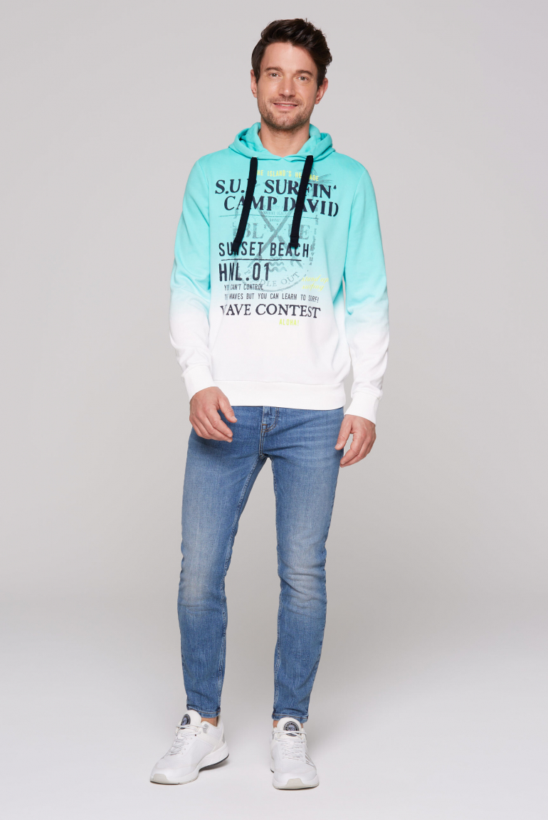 Hoodie Dip Dye mit Puffprint