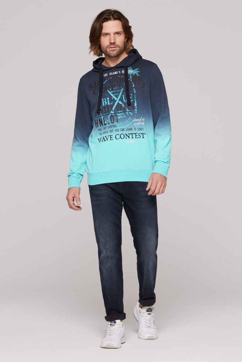 Hoodie Dip Dye mit Puffprint