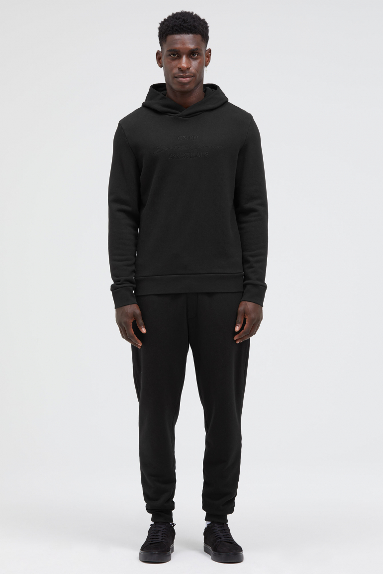 Hoodie mit Twill-Struktur und Stickerei