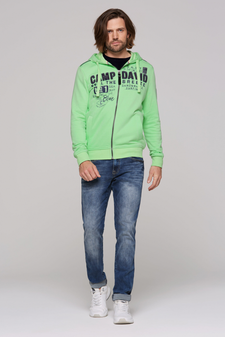 Kapuzensweatjacke mit Logo-Applikationen