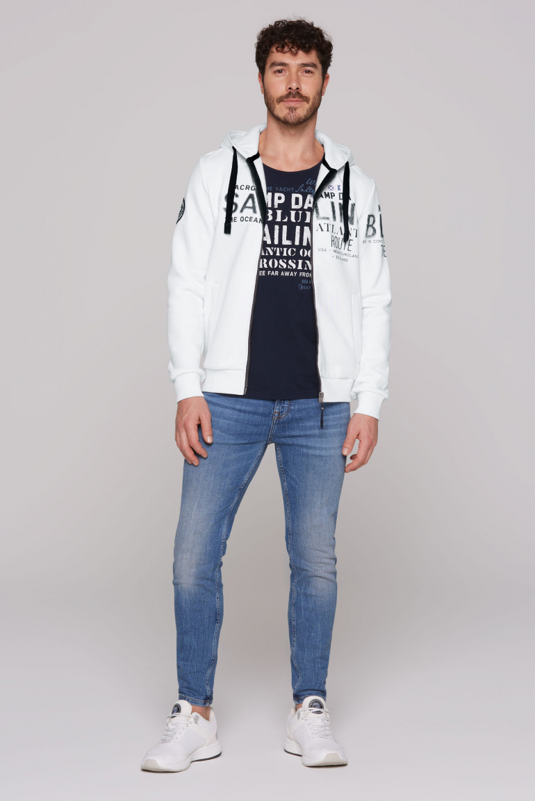 Kapuzensweatjacke mit Puffprints