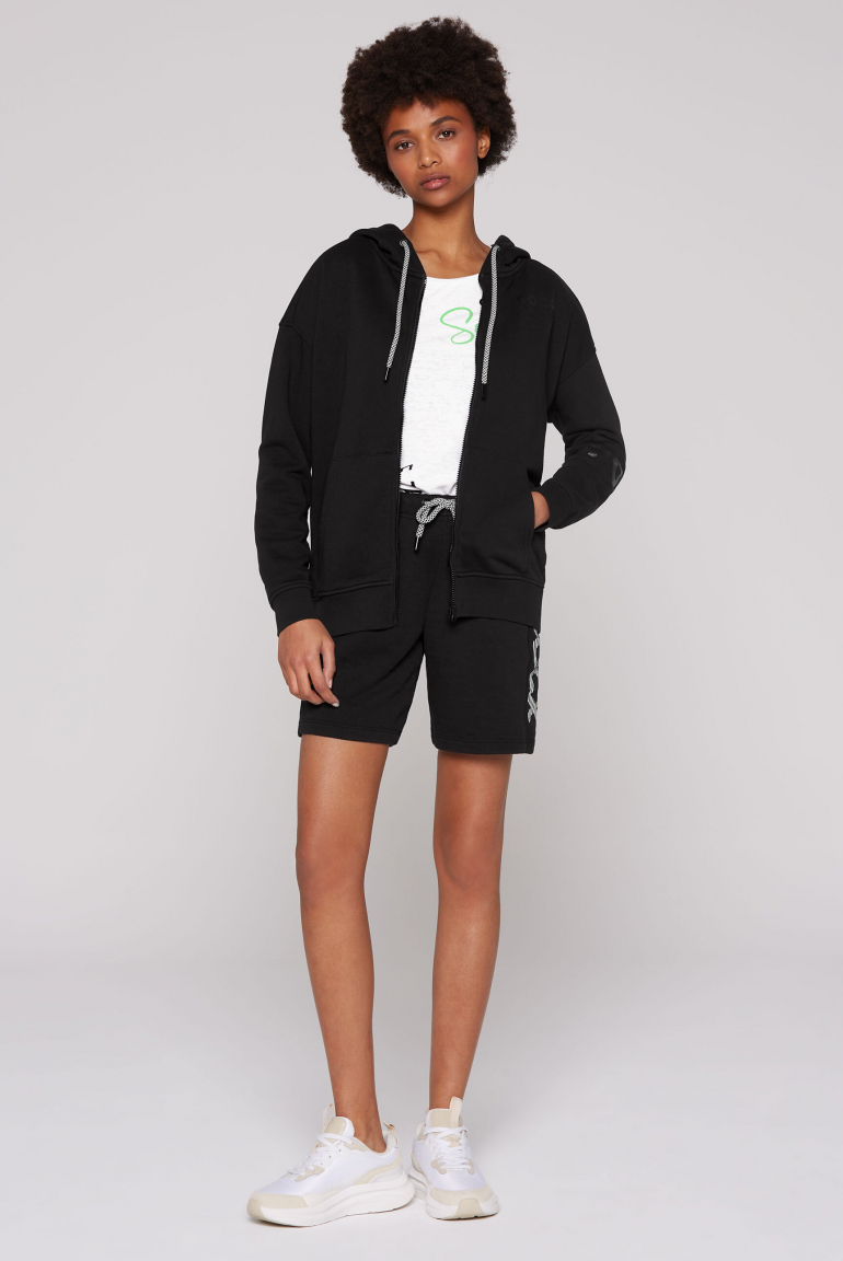 Kapuzensweatjacke mit Rücken-Print
