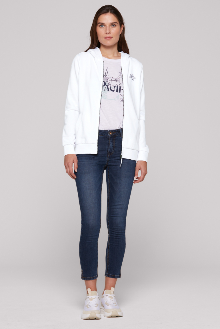 Kapuzensweatjacke mit Rücken-Print